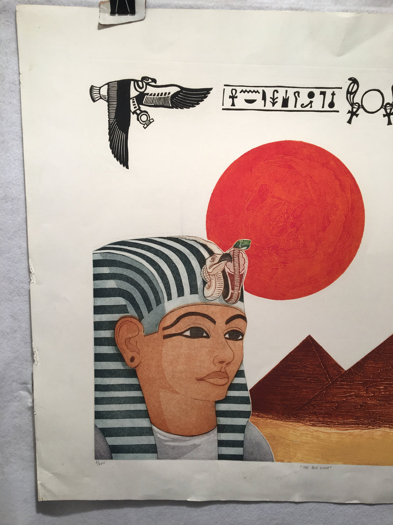 O'Brian "The Boy King" Egyptian S/N Aquatint Etching Art Print   - TvMovieCards.com