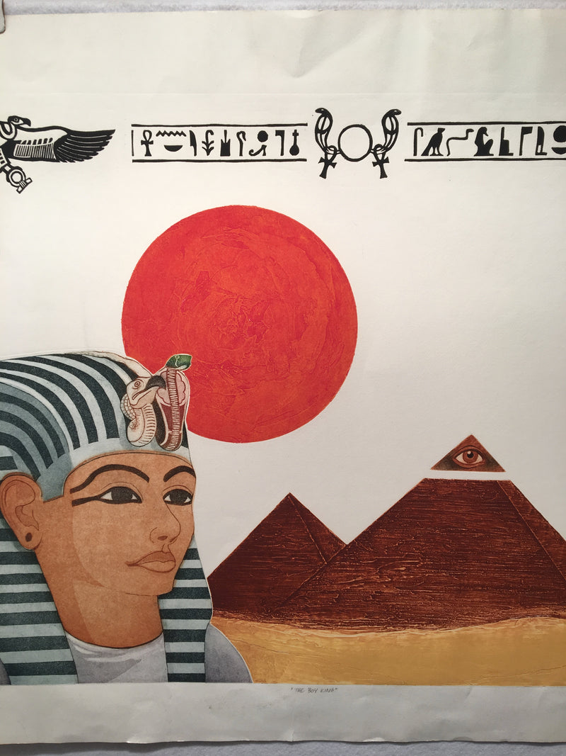 O'Brian "The Boy King" Egyptian S/N Aquatint Etching Art Print   - TvMovieCards.com