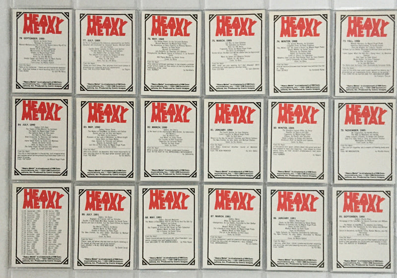 Heavy Metal The Art of Heavy Metal Magazine Covers Base Card Set 90 Cards   - TvMovieCards.com