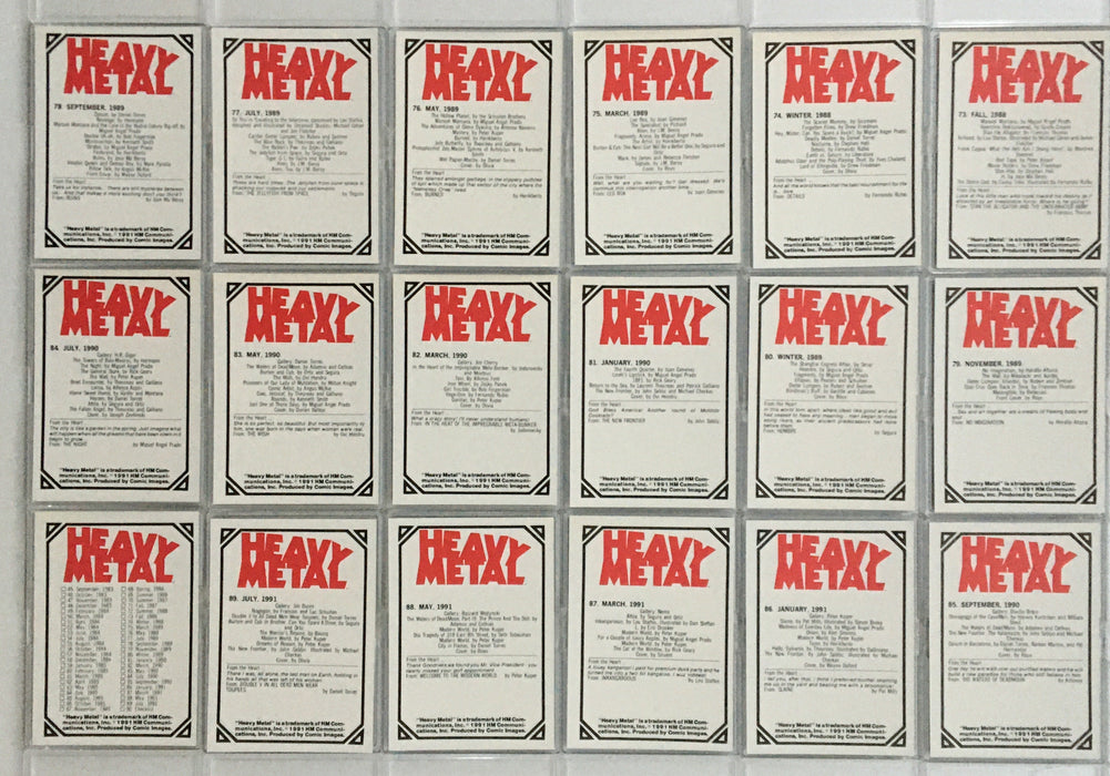 Heavy Metal The Art of Heavy Metal Magazine Covers Base Card Set 90 Cards   - TvMovieCards.com