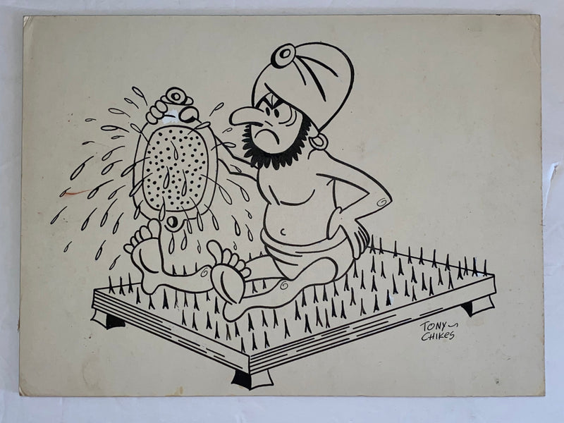 Bed of Nails Original Art Comic Panel by Tony Chikes (Tonee) 9" x 12.25"   - TvMovieCards.com