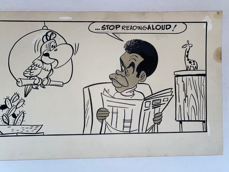 "Willie" With Parrot Original Art Comic Strip Panel by Tony Chikes (Tonee) 7 x 2   - TvMovieCards.com