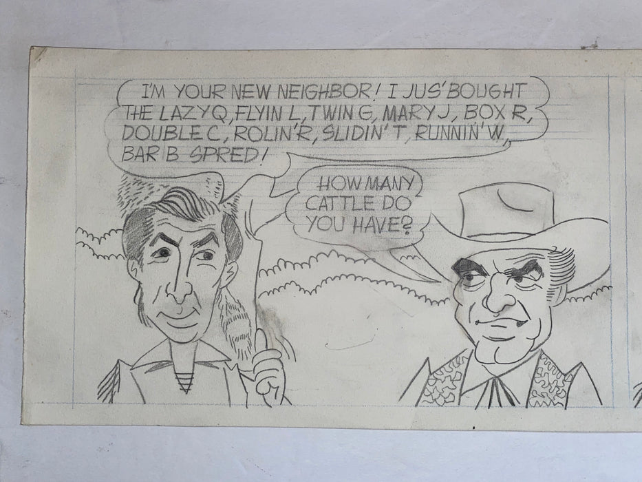 Davy Crockett Original Art Comic Strip Panel by Tony Chikes (Tonee) 6 x 19"   - TvMovieCards.com