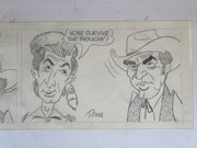 Davy Crockett Original Art Comic Strip Panel by Tony Chikes (Tonee) 6 x 19"   - TvMovieCards.com