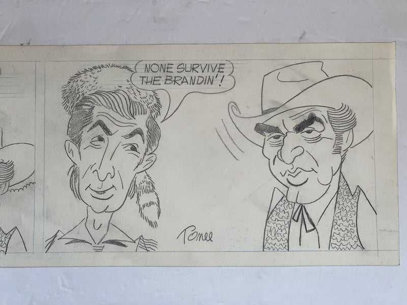 Davy Crockett Original Art Comic Strip Panel by Tony Chikes (Tonee) 6 x 19"   - TvMovieCards.com
