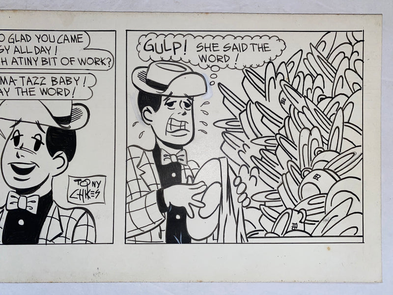 Freddie Original Art Comic Strip Panel by Tony Chikes (Tonee) 6 x 19"   - TvMovieCards.com