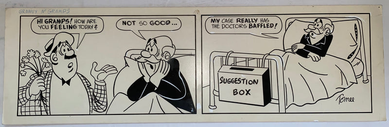 Granny N' Gramps Original Art Comic Strip Panel by Tony Chikes (Tonee) 6 x 22"   - TvMovieCards.com