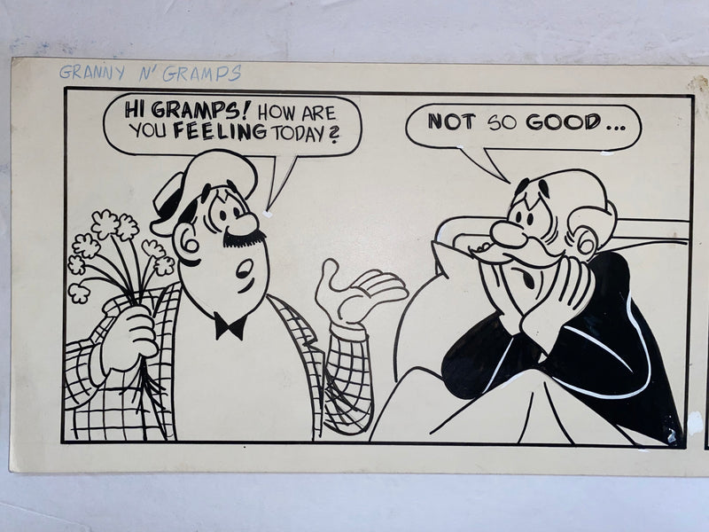 Granny N' Gramps Original Art Comic Strip Panel by Tony Chikes (Tonee) 6 x 22"   - TvMovieCards.com