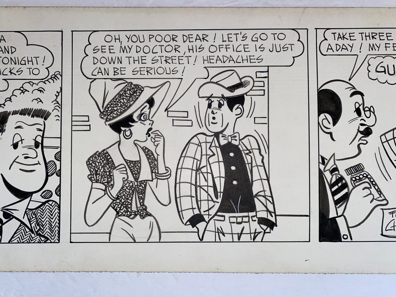 Freddie Original Art Comic Strip Panel by Tony Chikes (Tonee) 6 x 19"   - TvMovieCards.com