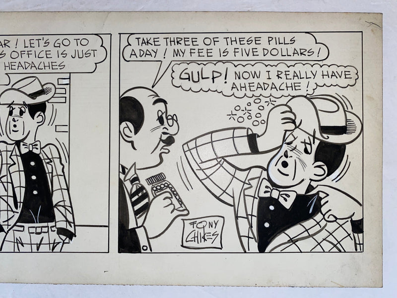 Freddie Original Art Comic Strip Panel by Tony Chikes (Tonee) 6 x 19"   - TvMovieCards.com