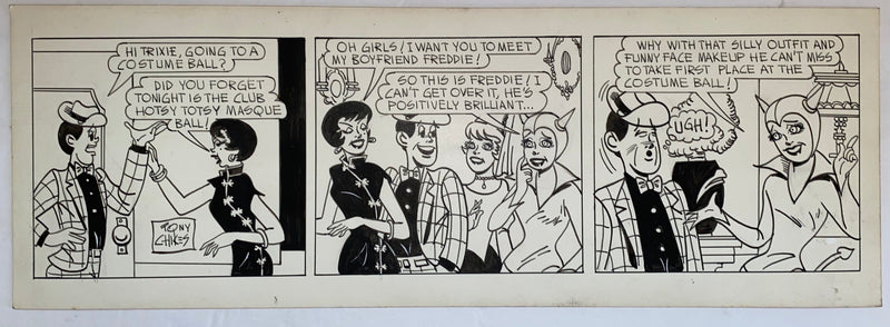 Freddie Original Art Comic Strip Panel by Tony Chikes (Tonee) 6 x 19"   - TvMovieCards.com