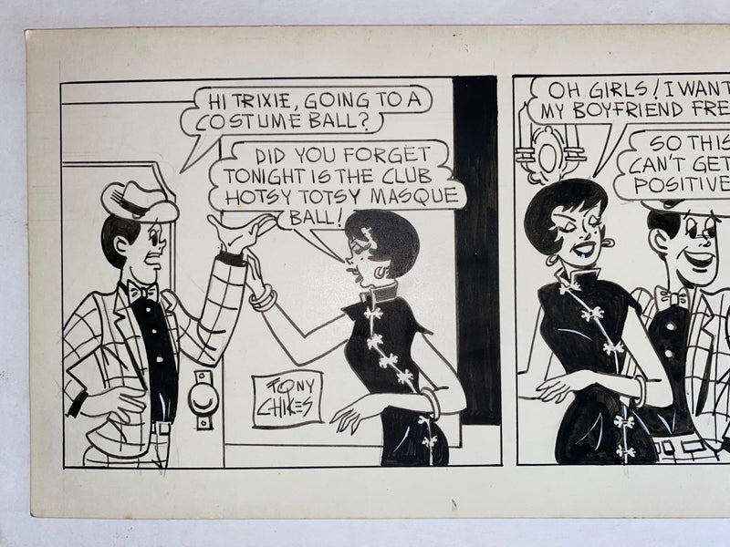 Freddie Original Art Comic Strip Panel by Tony Chikes (Tonee) 6 x 19"   - TvMovieCards.com