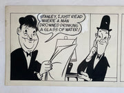 Laurel & Hardy Original Art Comic Strip Panel by Tony Chikes (Tonee) 6 x 18"   - TvMovieCards.com