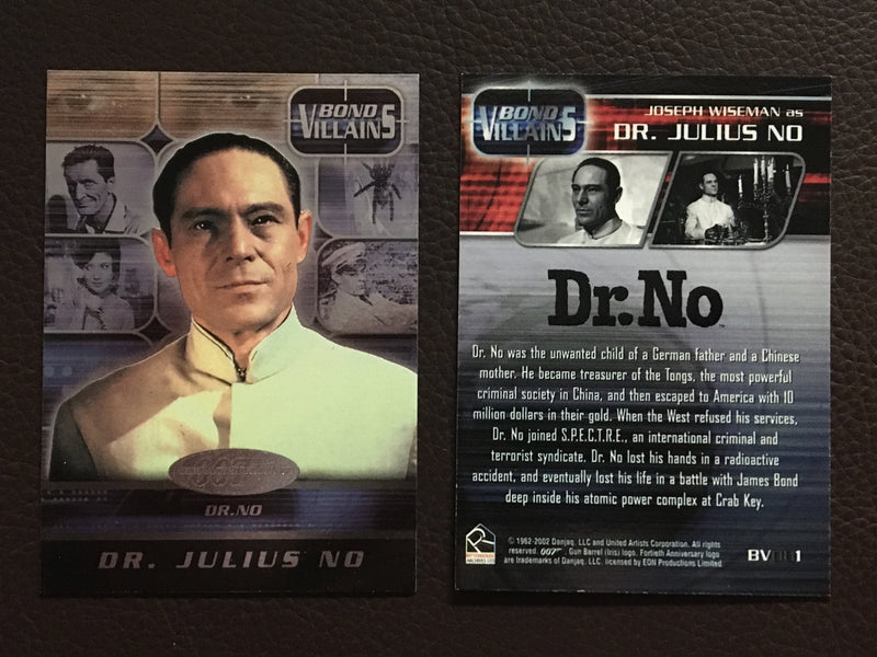 James Bond 40th Anniversary Bond Villains Chase Card Singles BV001 - BV0019 1  - TvMovieCards.com