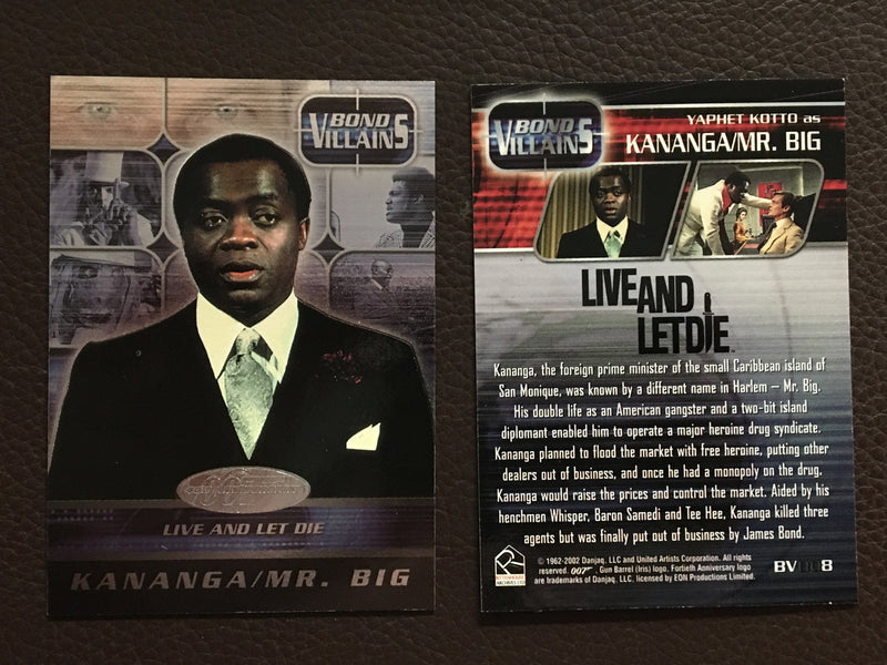 James Bond 40th Anniversary Bond Villains Chase Card Singles BV001 - BV0019 8  - TvMovieCards.com