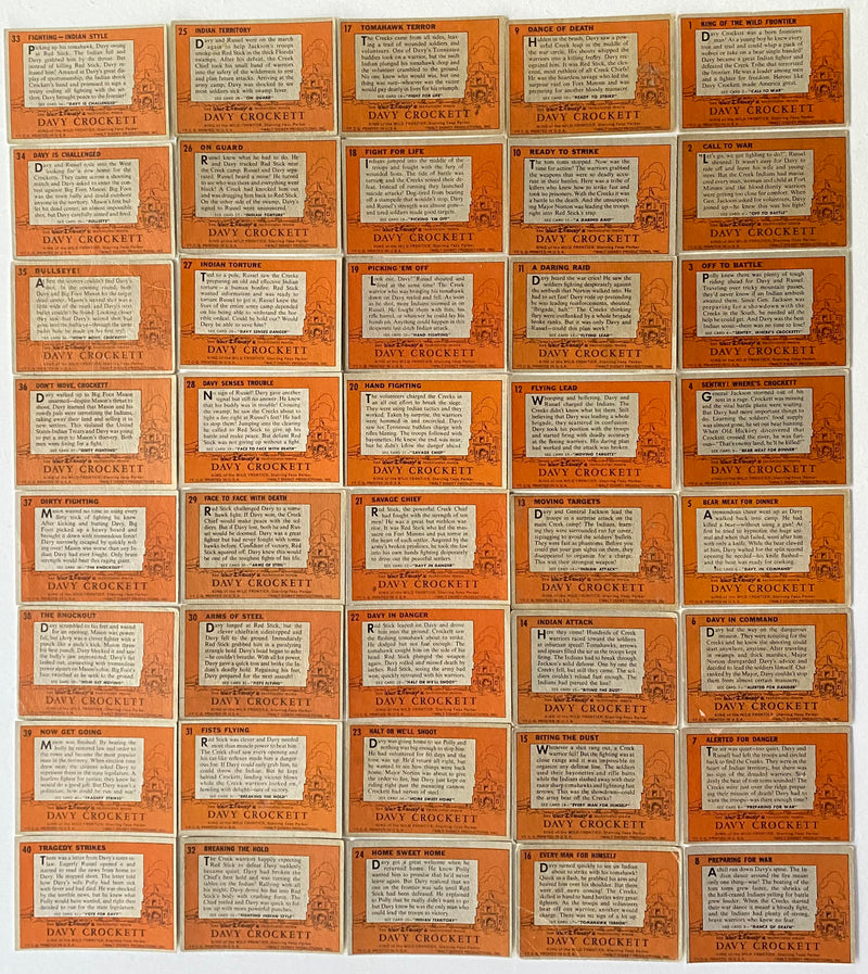 1956 Davy Crockett Series 1 Orange Back Trading Card Set of 80 Cards Topps   - TvMovieCards.com