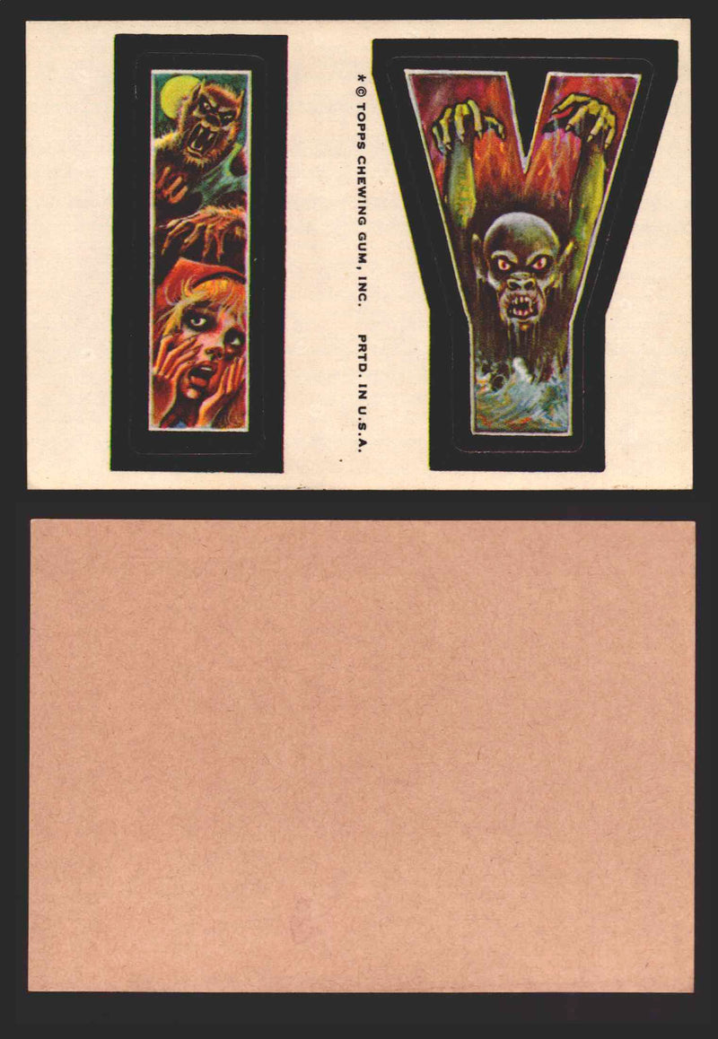 1973-74 Monster Initials Vintage Sticker Trading Cards You Pick Singles #1-#132 I Y  - TvMovieCards.com