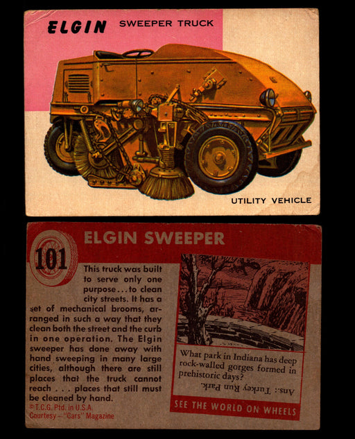 World on Wheels Topps 1954 Vintage Trading Cards #101-#160 You Pick Singles #101 Elgin Sweeper Truck  - TvMovieCards.com