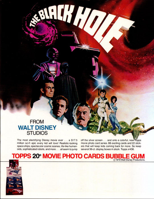 The Black Hole Trading Card Dealer Sell Sheet Sale Ad Topps 1979 Disney   - TvMovieCards.com