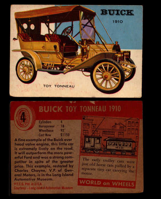 World on Wheels Topps 1954 Vintage Trading Cards #1-#100 You Pick Singles #4 1910 Buick Toy Tonneau  - TvMovieCards.com