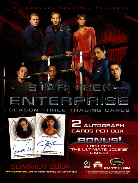 Star Trek Enterprise Season 3 Trading Card Dealer Sell Sheet Sale Ad 2004   - TvMovieCards.com