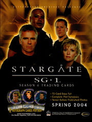 Stargate SG1 Season 6 Trading Card Dealer Sell Sheet Sale Ad 2004   - TvMovieCards.com