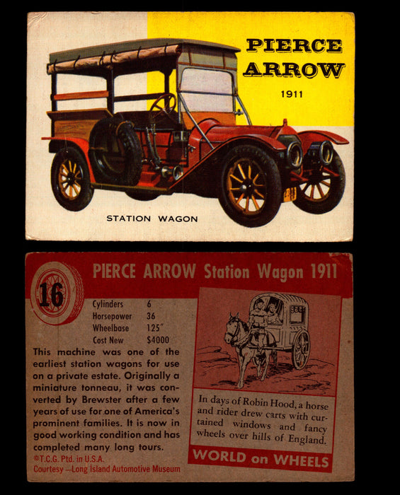 World on Wheels Topps 1954 Vintage Trading Cards #1-#100 You Pick Singles #16 1911 Pierce Arrow Station Wagon  - TvMovieCards.com