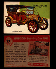 World on Wheels Topps 1954 Vintage Trading Cards #1-#100 You Pick Singles #72 1911 Hudson Touring Coupe  - TvMovieCards.com