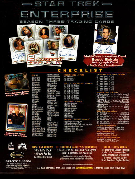 Star Trek Enterprise Season 3 Trading Card Dealer Sell Sheet Sale Ad 2004   - TvMovieCards.com