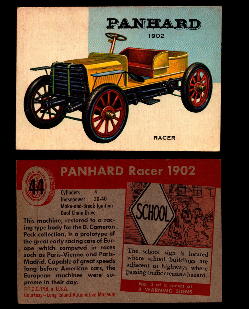 World on Wheels Topps 1954 Vintage Trading Cards #1-#100 You Pick Singles #44 1902 Panhard Racer  - TvMovieCards.com