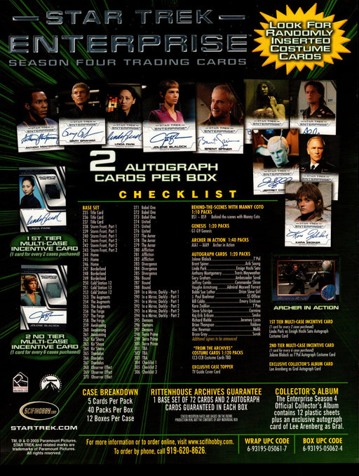 Star Trek Enterprise Season 4 Trading Card Dealer Sell Sheet Sale Ad 2005   - TvMovieCards.com