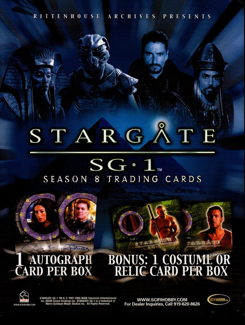 Stargate SG1 Season 8 Trading Card Dealer Sell Sheet Sale Ad 2006   - TvMovieCards.com