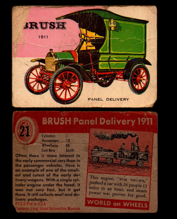 World on Wheels Topps 1954 Vintage Trading Cards #1-#100 You Pick Singles #21 1911 Brush Panel Delivery  - TvMovieCards.com