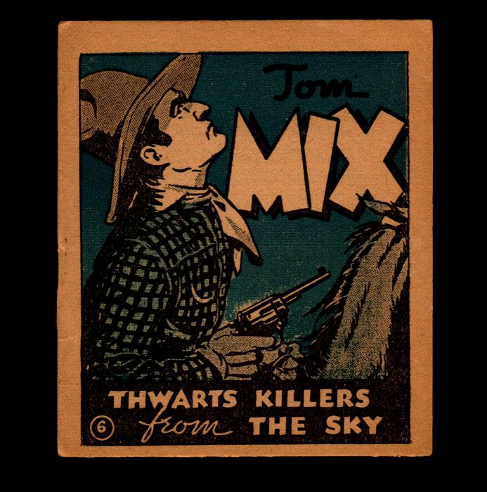 Tom Mix "Thwarts Killers from Sky" Adventure Stories #6 1934 National Chicle Gum   - TvMovieCards.com