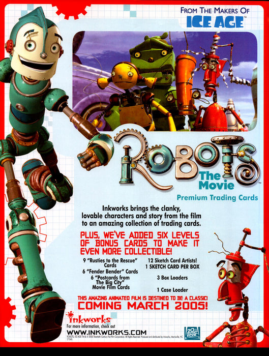 Robots The Movie Trading Card Dealer Sell Sheet Sale Ad Inkworks 2005   - TvMovieCards.com