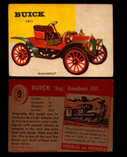 World on Wheels Topps 1954 Vintage Trading Cards #1-#100 You Pick Singles #9 1911 Buick Runabout  - TvMovieCards.com