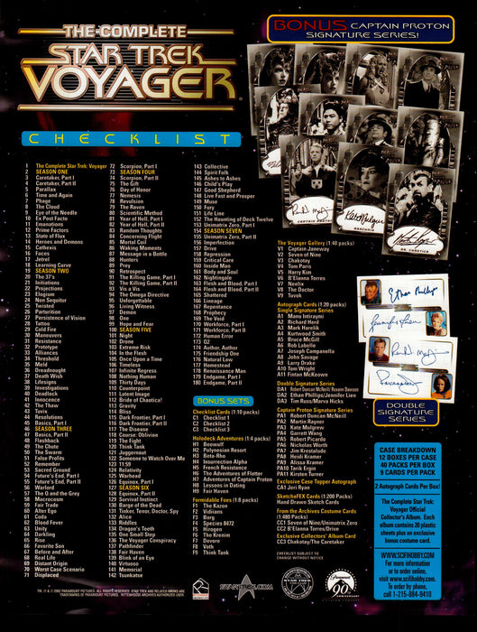 The Complete Star Trek Voyager Trading Card Dealer Sell Sheet Sale Ad 2002   - TvMovieCards.com