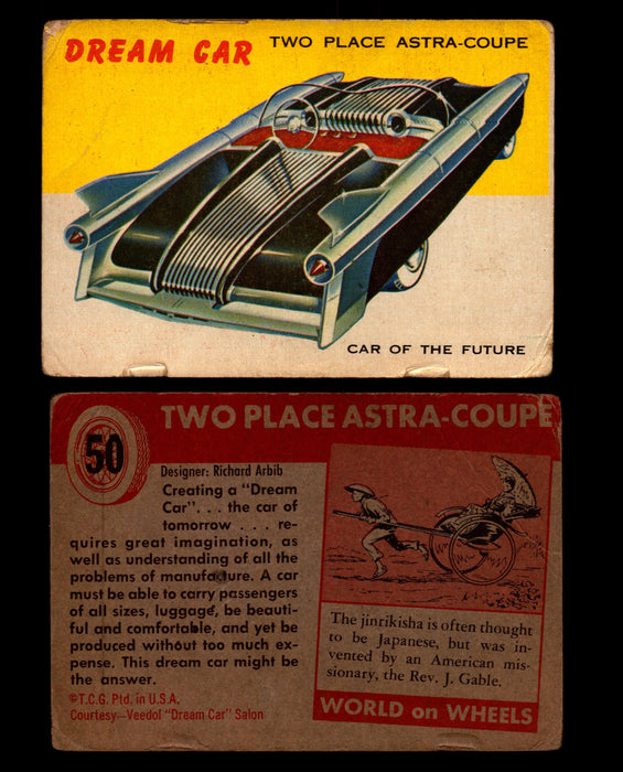 World on Wheels Topps 1954 Vintage Trading Cards #1-#100 You Pick Singles #50 Two Place Astra-Coupe  - TvMovieCards.com