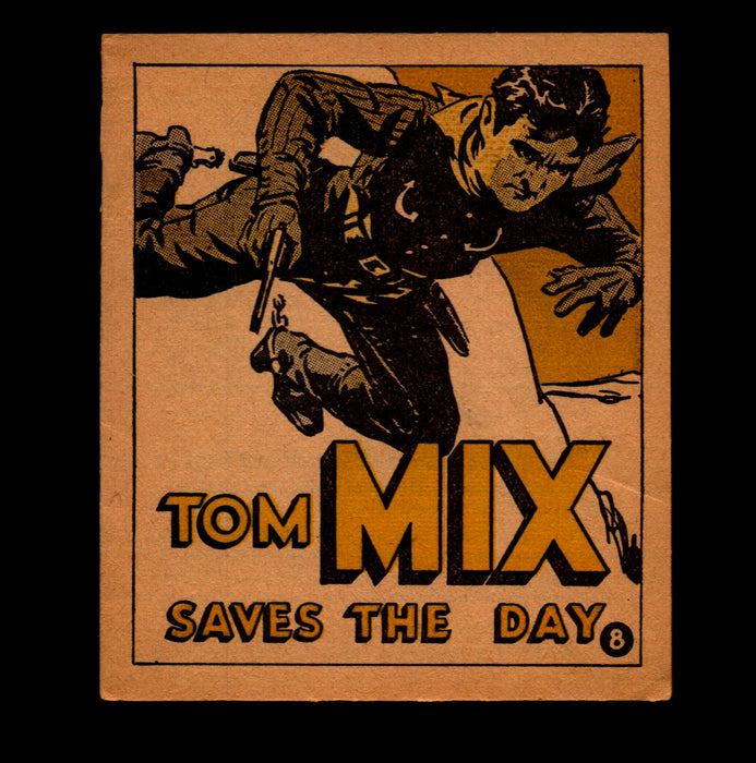 Tom Mix "Saves The Day" Adventure Stories #8 1934 National Chicle Gum   - TvMovieCards.com