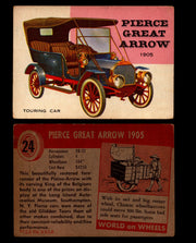 World on Wheels Topps 1954 Vintage Trading Cards #1-#100 You Pick Singles #24 1905 Pierce Great Arrow Touring Car  - TvMovieCards.com