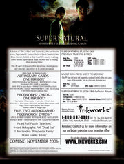 Supernatural Season One 1 Trading Card Dealer Sell Sheet Promotional Sale 2006   - TvMovieCards.com
