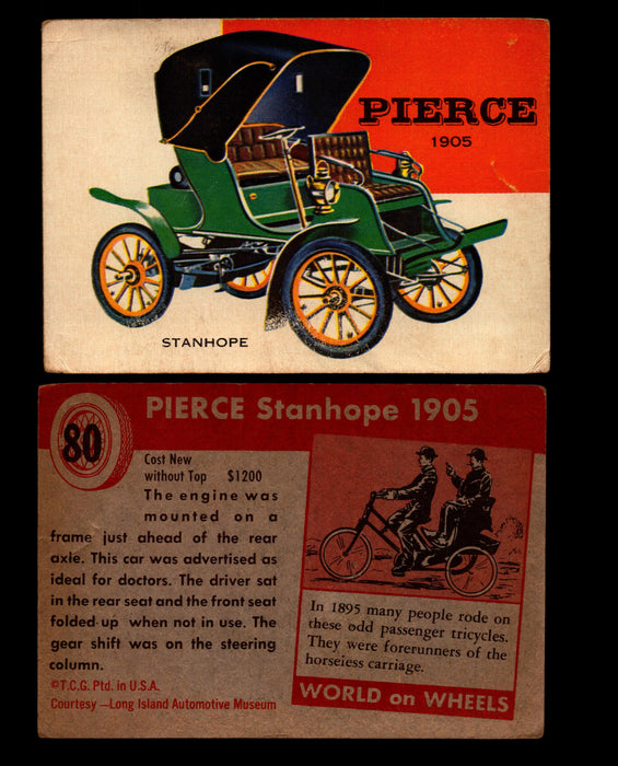 World on Wheels Topps 1954 Vintage Trading Cards #1-#100 You Pick Singles #80 1905 Pierce Stanhope  - TvMovieCards.com
