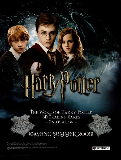 The World of Harry Potter in 3-D 2nd Trading Card Dealer Sell Sheet Sale Ad 2008   - TvMovieCards.com