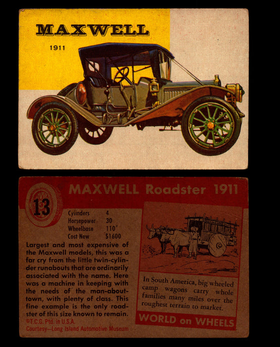World on Wheels Topps 1954 Vintage Trading Cards #1-#100 You Pick Singles #13 1911 Maxwell  - TvMovieCards.com