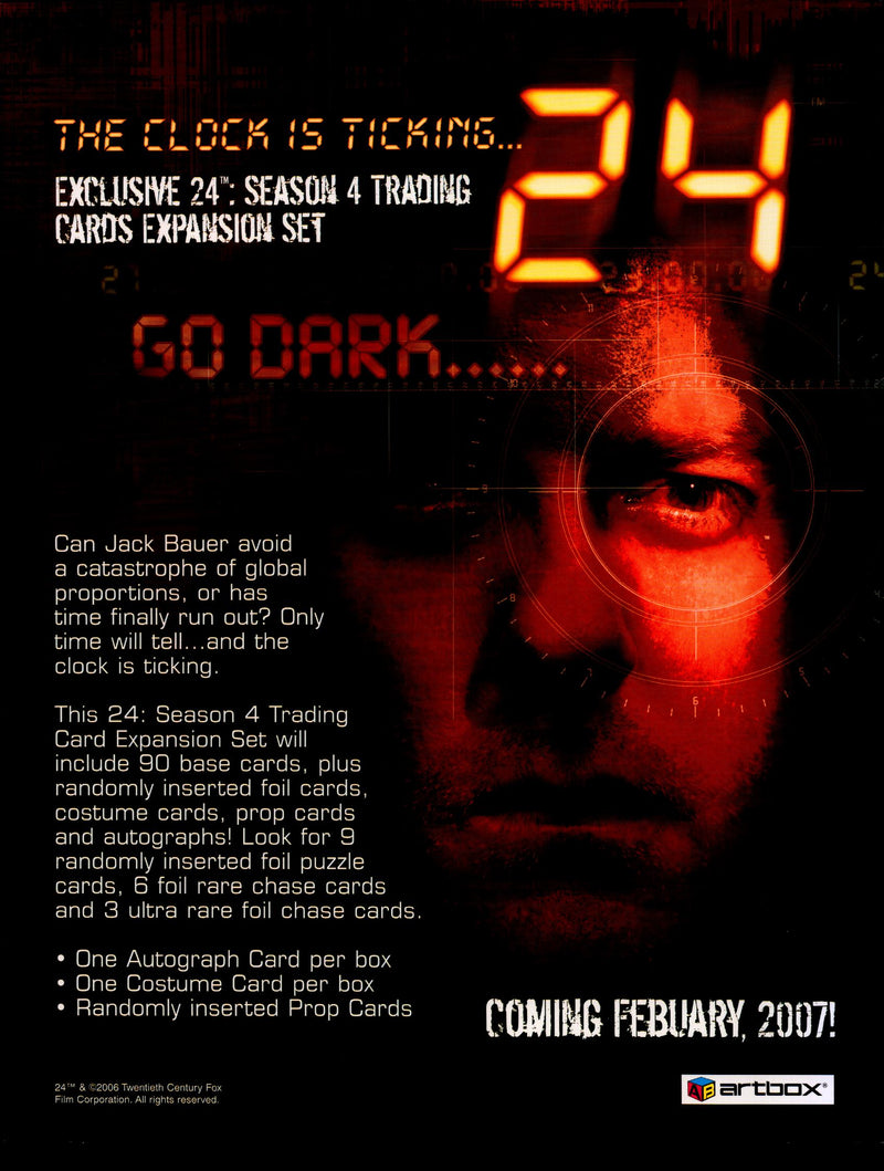 24 Season 4 Expansion Trading Card Dealer Sell Sheet Promotional Sale Artbox   - TvMovieCards.com