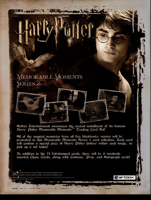 Harry Potter Memorable Moments Series 2 Trading Card Dealer Sell Sheet Sale Ad   - TvMovieCards.com