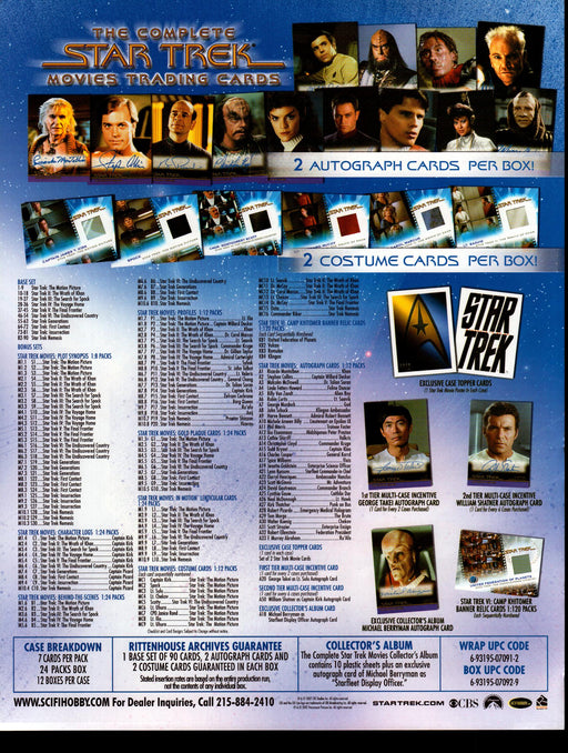 The Complete Star Trek Movies Trading Card Dealer Sell Sheet Sale Ad 2007   - TvMovieCards.com