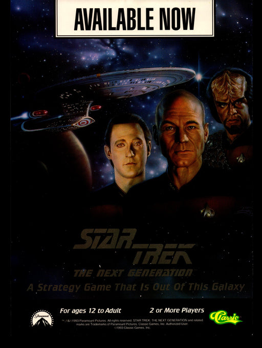 Star Trek The Next Generation Board Game Trading Card Dealer Sell Sheet Sale Ad   - TvMovieCards.com