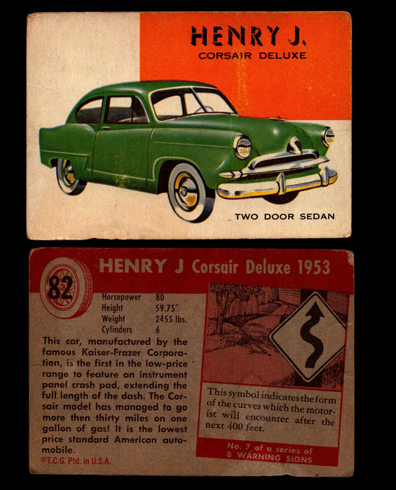 World on Wheels Topps 1954 Vintage Trading Cards #1-#100 You Pick Singles #82 1953 Henry J Corsair Deluxe  - TvMovieCards.com