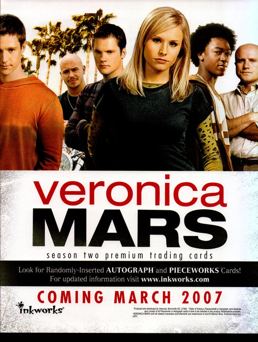 Veronica Mars Season Two 2 Trading Card Dealer Sell Sheet Promotional Sale 2007   - TvMovieCards.com